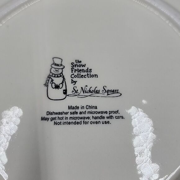 St Nicholas Square Snow Friends Collection Round Bowl 12" x 2.25" - Picture 7 of 8